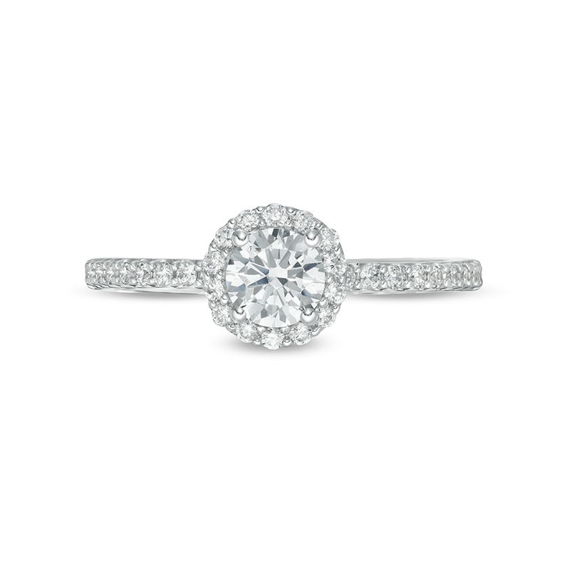 Main Image 4 of 3/4 CT. T.W. Certified Lab-Grown Diamond Frame Engagement Ring in 14K White Gold (F/VS2)