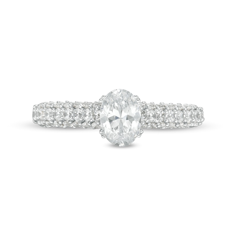1-1/2 CT. T.W. Certified Oval Lab-Created Diamond Engagement Ring in 14K White Gold (F/VS2)
