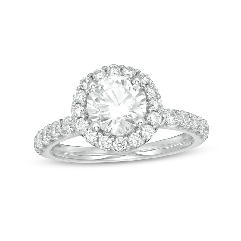 Main Image 1 of 2-1/4 CT. T.W. Certified Lab-Grown Diamond Frame Engagement Ring in 14K White Gold (F/VS2)