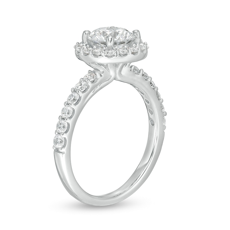 Main Image 3 of 2-1/4 CT. T.W. Certified Lab-Grown Diamond Frame Engagement Ring in 14K White Gold (F/VS2)