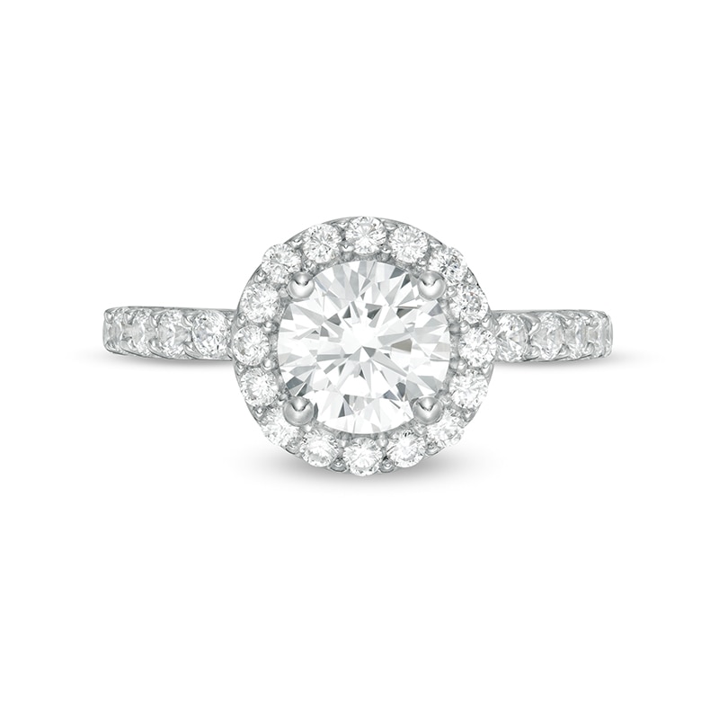 Main Image 4 of 2-1/4 CT. T.W. Certified Lab-Grown Diamond Frame Engagement Ring in 14K White Gold (F/VS2)