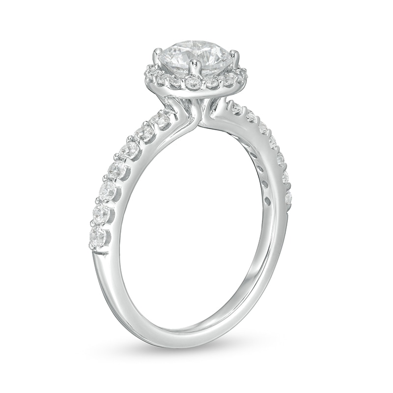 Main Image 3 of 1-1/2 CT. T.W. Certified Lab-Grown Diamond Frame Engagement Ring in 14K White Gold (F/VS2)