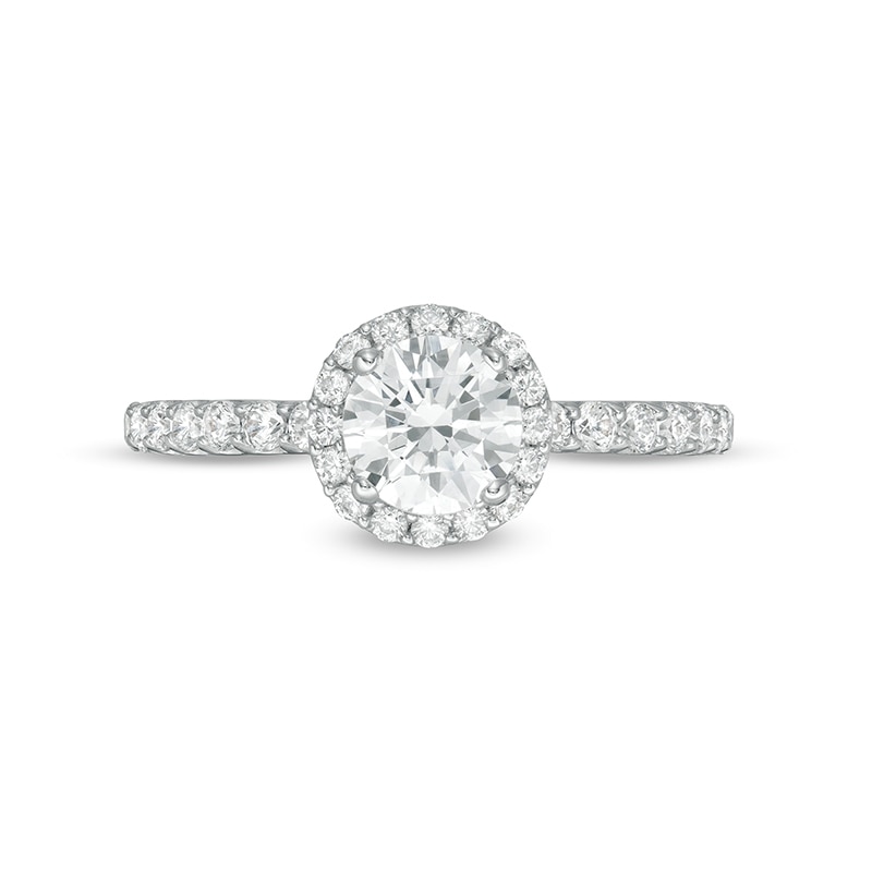 Main Image 4 of 1-1/2 CT. T.W. Certified Lab-Grown Diamond Frame Engagement Ring in 14K White Gold (F/VS2)