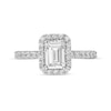 Thumbnail Image 4 of 1-1/2 CT. T.W. Certified Emerald-Cut Lab-Grown Diamond Frame Engagement Ring in 14K White Gold (F/VS2)