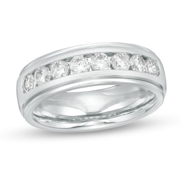 1 CT. T.W. Certified Lab-Grown Diamond Wedding Band in 14K White Gold (F/VS2) - Size 10