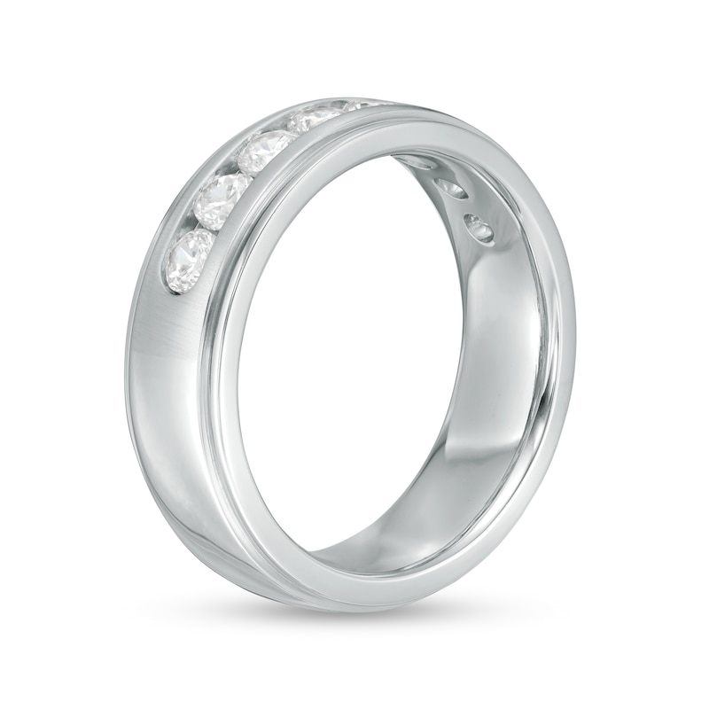 Main Image 3 of Men's 1 CT. T.W. Certified Lab-Grown Diamond Wedding Band in 14K White Gold (F/VS2) - Size 10