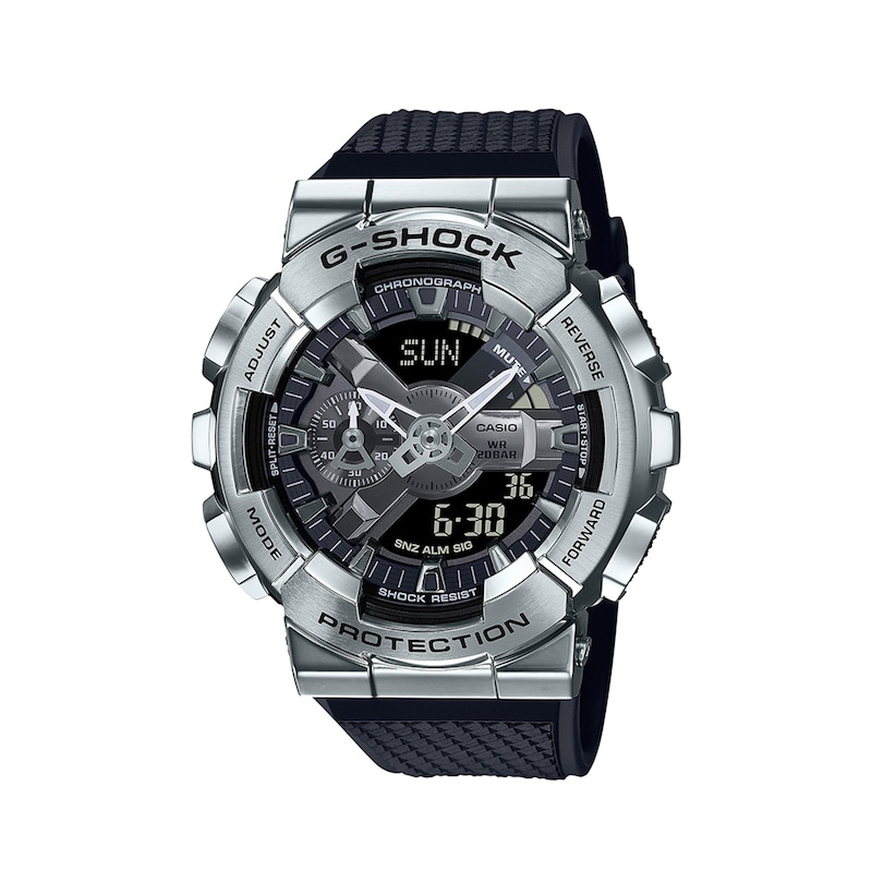 Main Image 1 of Men's Casio G-Shock Classic Strap Watch with Black and Silver-Tone Dial (Model: GM110-1A)