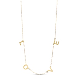 Made in Italy &quot;LOVE&quot; Letters Station Necklace in 14K Gold
