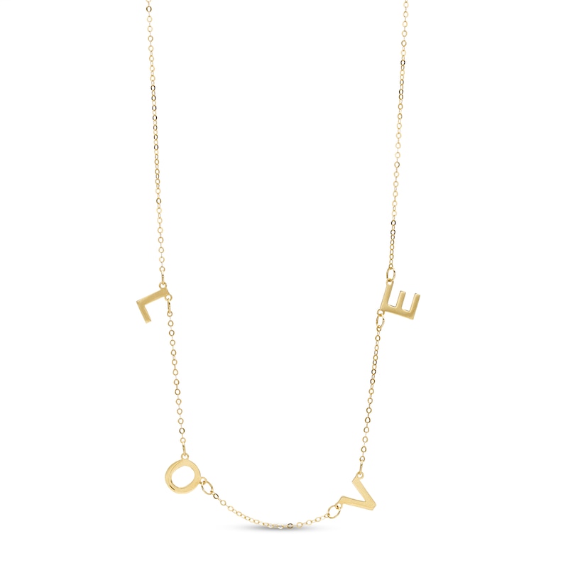Main Image 1 of Made in Italy "LOVE" Letters Station Necklace in 14K Gold