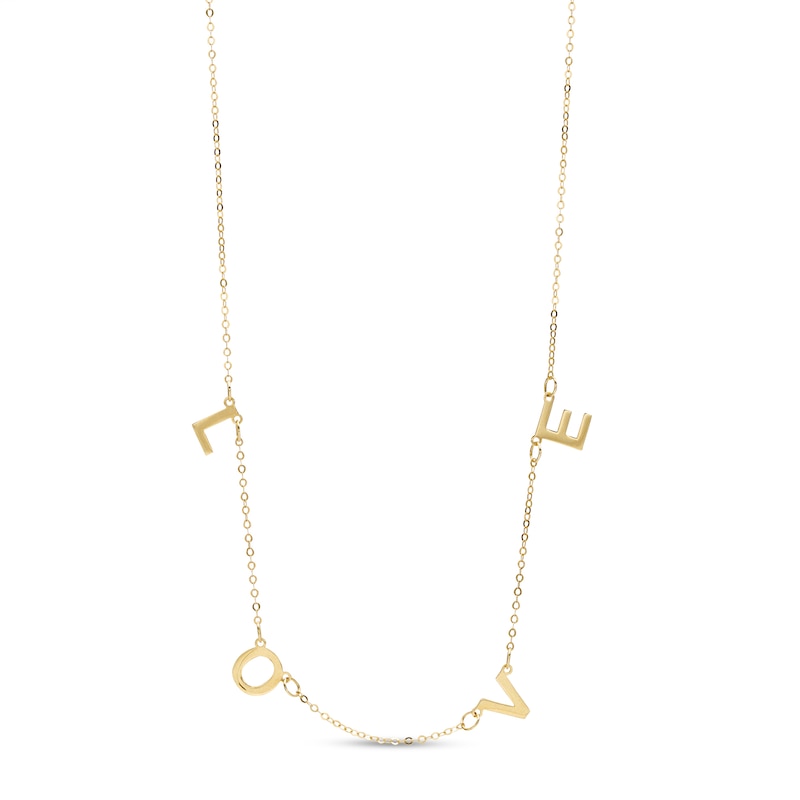 Made in Italy "LOVE" Letters Station Necklace in 14K Gold