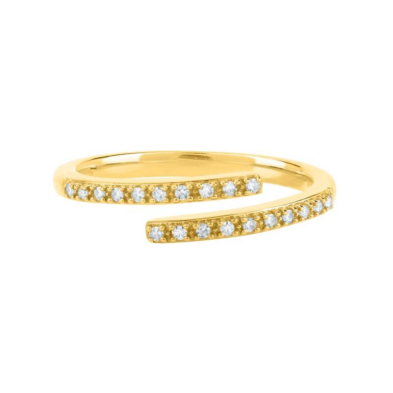 Main Image 1 of 1/10 CT. T.W. Diamond Wrap Open Shank Ring in 10K Gold