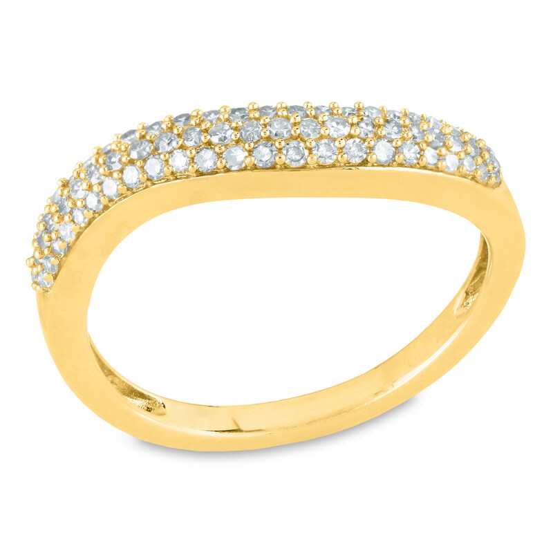 Main Image 1 of 1/3 CT. T.W. Diamond Curve Ring in 10K Gold