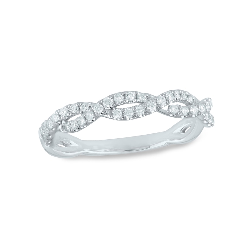1/4 CT. T.W. Diamond Braid Anniversary Ring in 10K White Gold