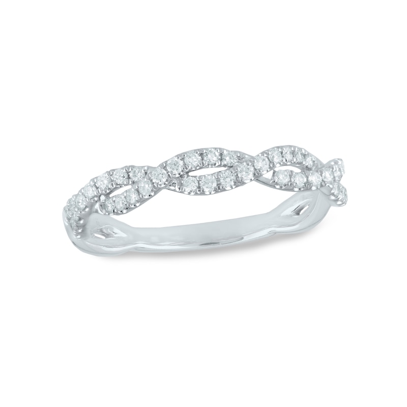 Main Image 1 of 1/4 CT. T.W. Diamond Braid Anniversary Ring in 10K White Gold