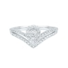 Thumbnail Image 1 of 1/3 CT. T.W. Composite Diamond Teardrop Frame Chevron Ring in 14K White Gold