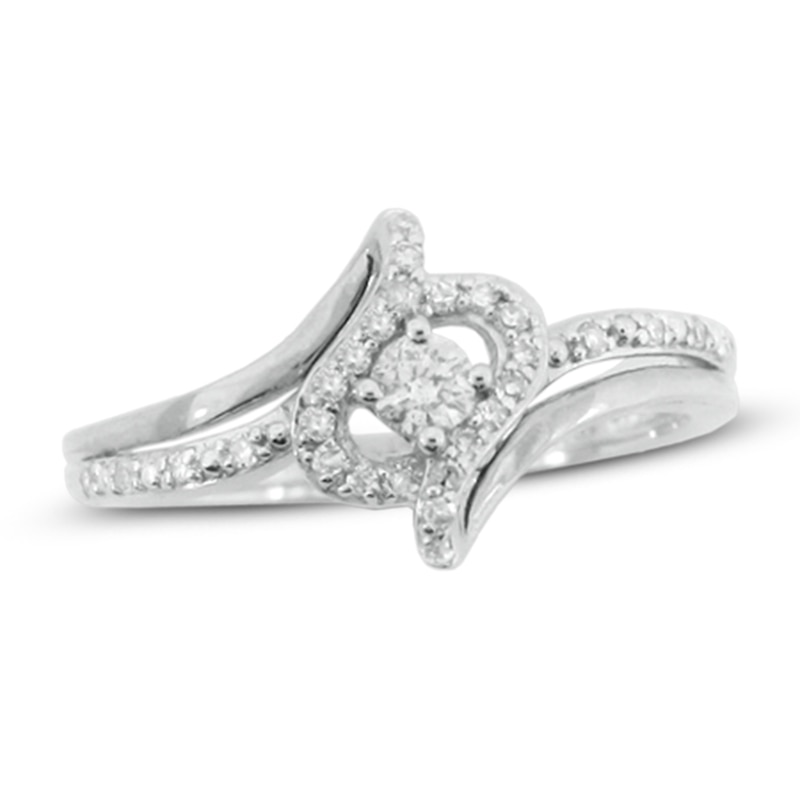 1/4 CT. T.W. Diamond Bypass Ring in 10K White Gold | Zales Outlet