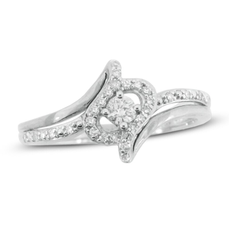 Main Image 1 of 1/4 CT. T.W. Diamond Bypass Ring in 10K White Gold