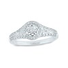 Thumbnail Image 1 of 1/4 CT. T.W. Diamond Flower Vintage-Style Ring in 10K White Gold