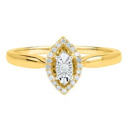 1/10 CT. T.W. Diamond Marquise Frame Engagement Ring in 10K Gold