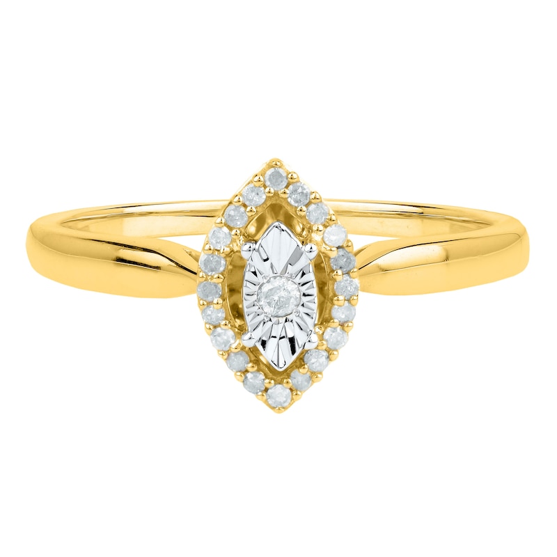 1/10 CT. T.W. Diamond Marquise Frame Engagement Ring in 10K Gold