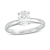 Thumbnail Image 0 of 1 CT. Certified Oval Lab-Created Diamond Solitaire Engagement Ring in 14K White Gold (F/VS2)