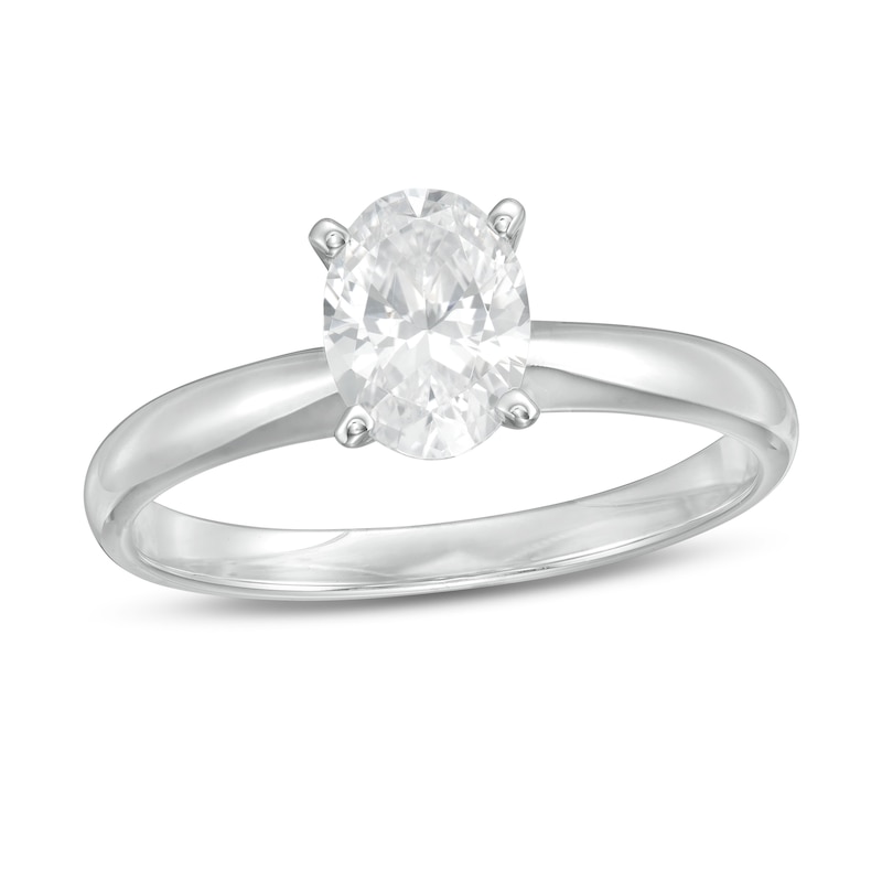 1 CT. Certified Oval Lab-Created Diamond Solitaire Engagement Ring in 14K White Gold (F/VS2)
