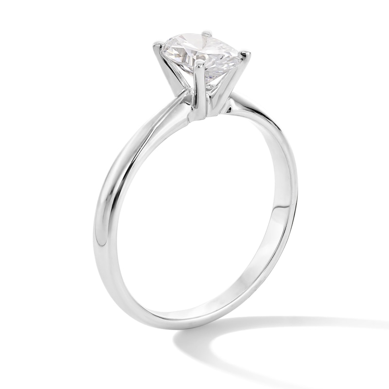 1 CT. Certified Oval Lab-Created Diamond Solitaire Engagement Ring in 14K White Gold (F/VS2)