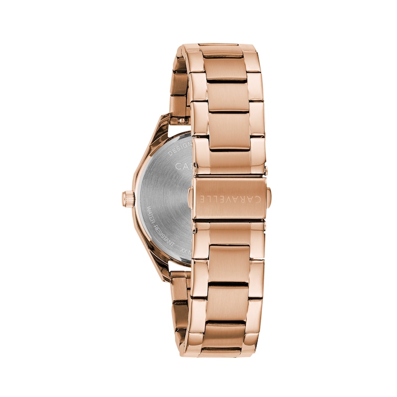 Main Image 3 of Ladies' Caravelle by Bulova Rose-Tone Watch with Silver-Tone Dial (Model: 45L179)