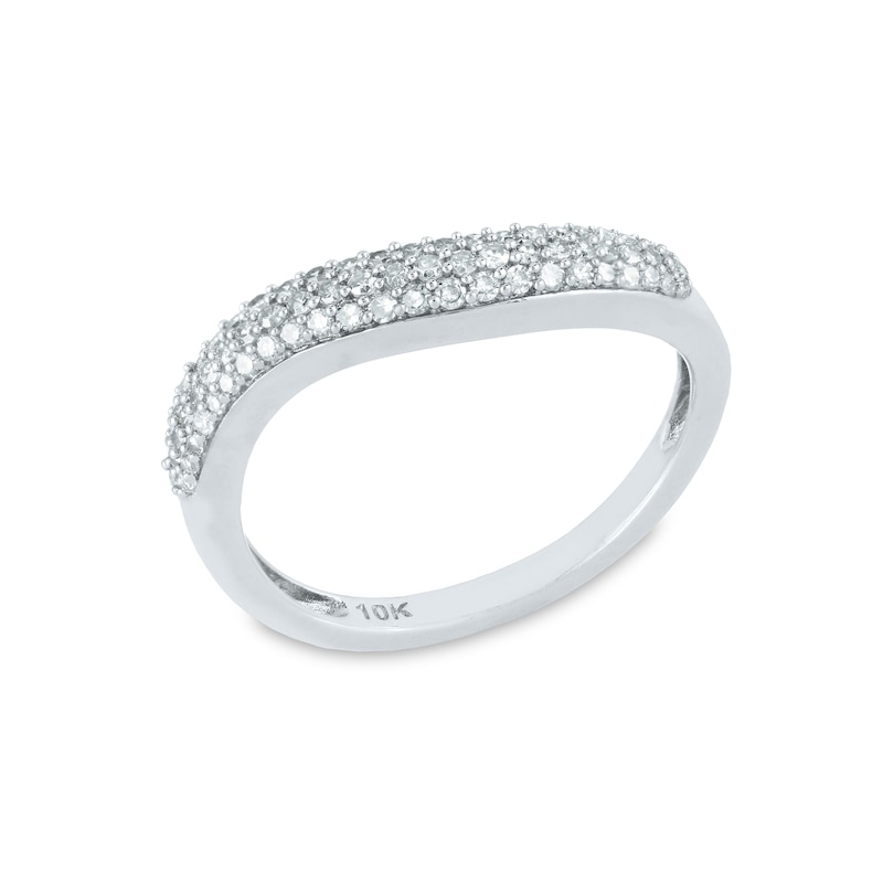 1/3 CT. T.W. Diamond Curve Ring in 10K White Gold