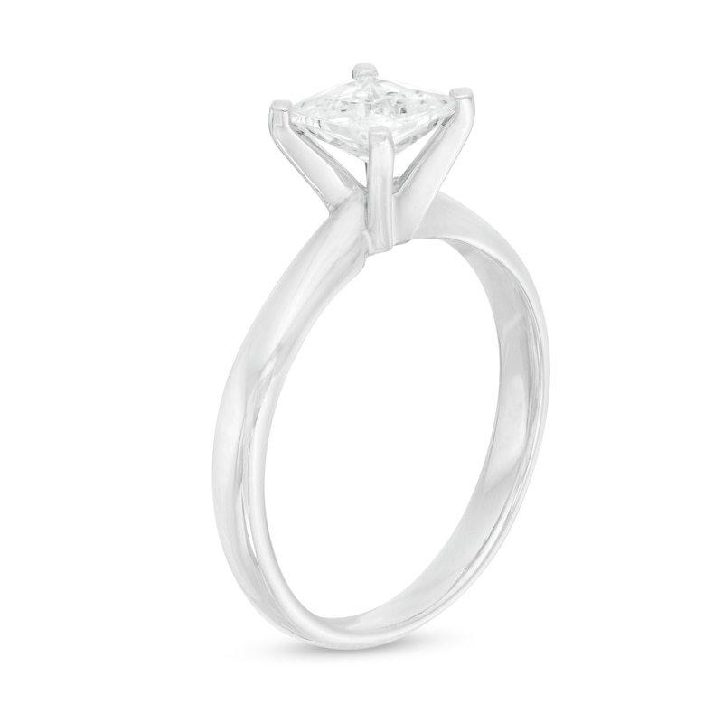 1 CT. Certified Princess-Cut Diamond Solitaire Engagement Ring in 14K White Gold (J/I2)