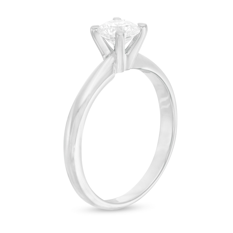 Main Image 3 of 3/4 CT. Diamond Solitaire Engagement Ring in 14K White Gold (J/I2)