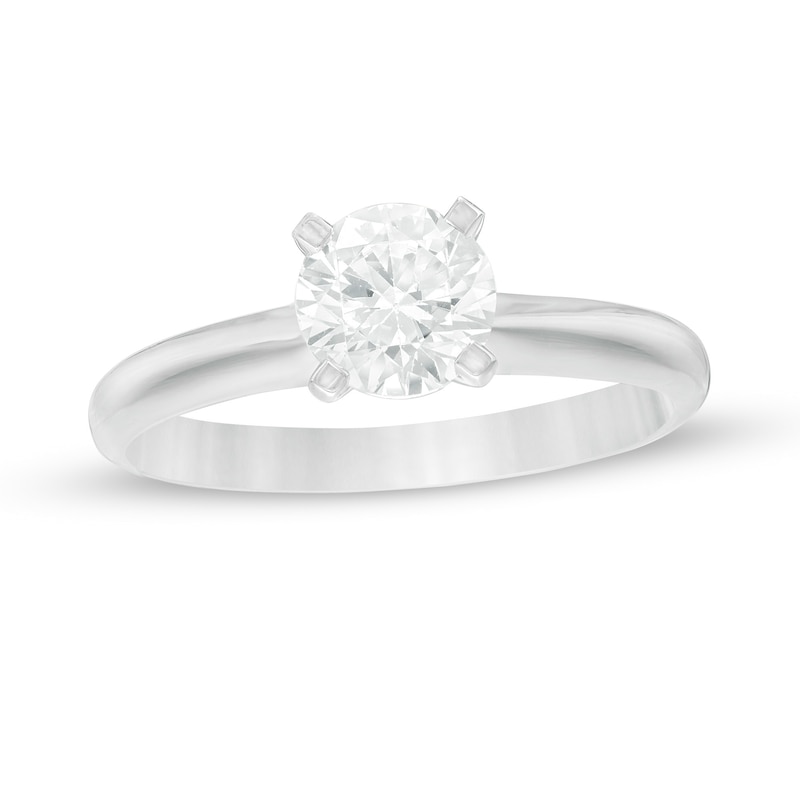Main Image 1 of 1 CT. Certified Diamond Solitaire Engagement Ring in 14K White Gold (J/I2)