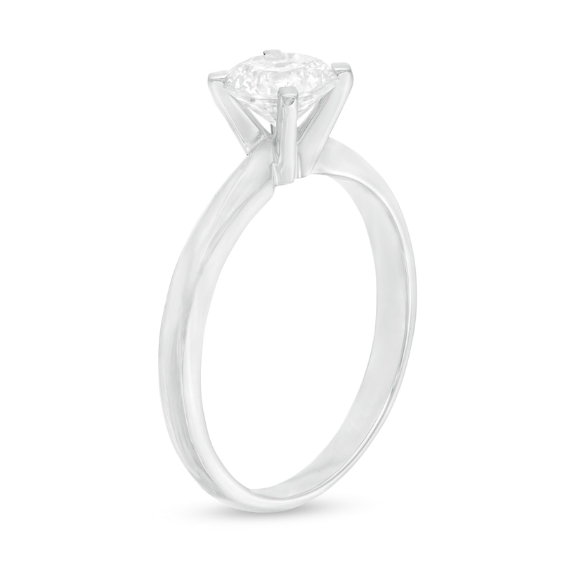Main Image 3 of 1 CT. Certified Diamond Solitaire Engagement Ring in 14K White Gold (J/I2)