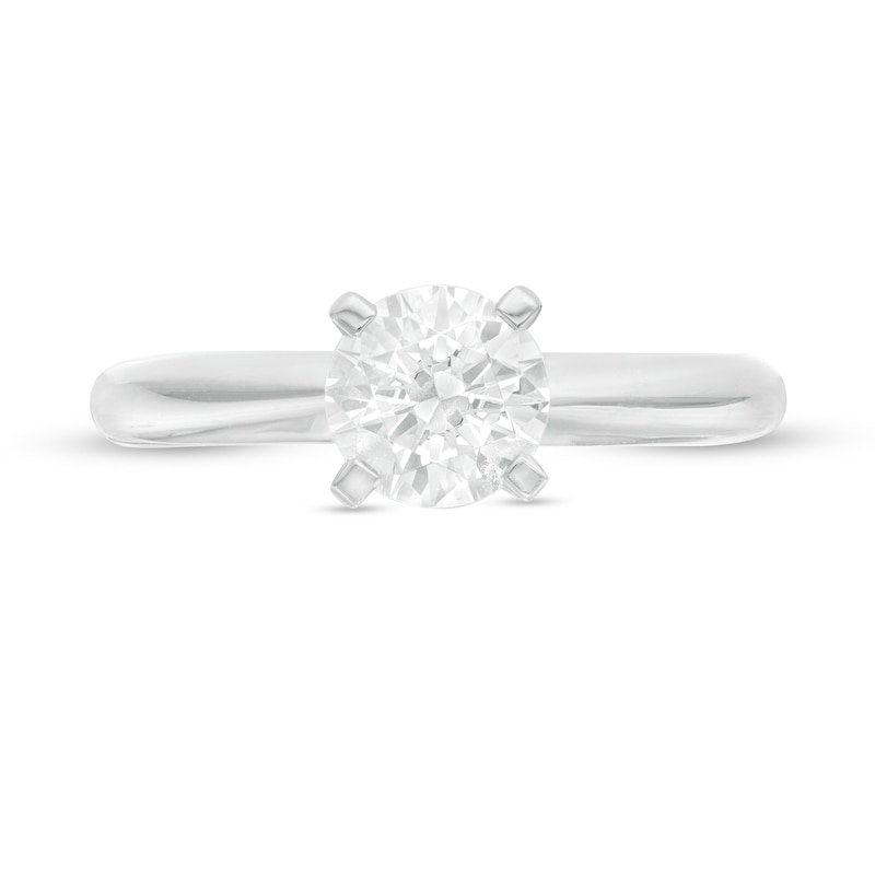 Main Image 4 of 1 CT. Certified Diamond Solitaire Engagement Ring in 14K White Gold (J/I2)