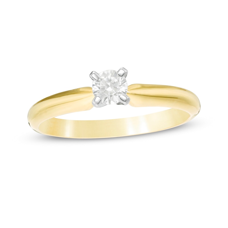 Main Image 1 of 1/4 CT. Diamond Solitaire Engagement Ring in 14K Gold (J/I2)