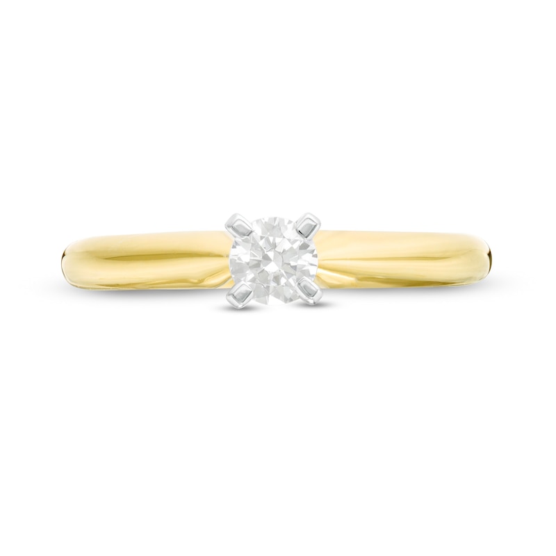 Main Image 4 of 1/4 CT. Diamond Solitaire Engagement Ring in 14K Gold (J/I2)