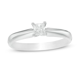 1/4 CT. Princess-Cut Diamond Solitaire Engagement Ring in 14K White Gold (J/I2)