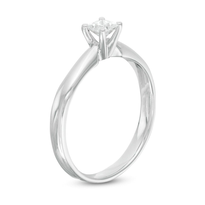 1/4 CT. Princess-Cut Diamond Solitaire Engagement Ring in 14K White Gold (J/I2)