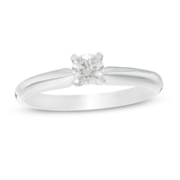 1/3 CT. Diamond Solitaire Engagement Ring in 14K White Gold (J/I2)