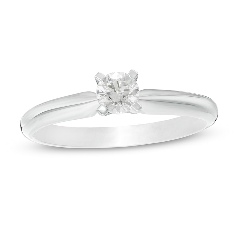 Main Image 1 of 1/3 CT. Diamond Solitaire Engagement Ring in 14K White Gold (J/I2)