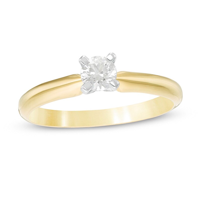 Main Image 1 of 1/3 CT. Diamond Solitaire Engagement Ring in 14K Gold (J/I2)