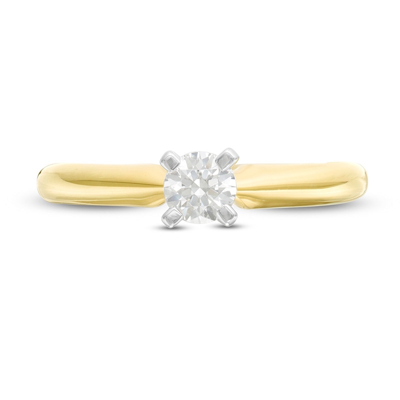 Main Image 4 of 1/3 CT. Diamond Solitaire Engagement Ring in 14K Gold (J/I2)