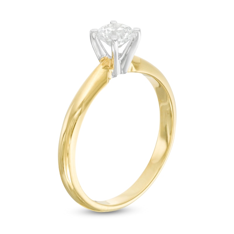 Main Image 3 of 1/2 CT. Diamond Solitaire Engagement Ring in 14K Gold (J/I2)