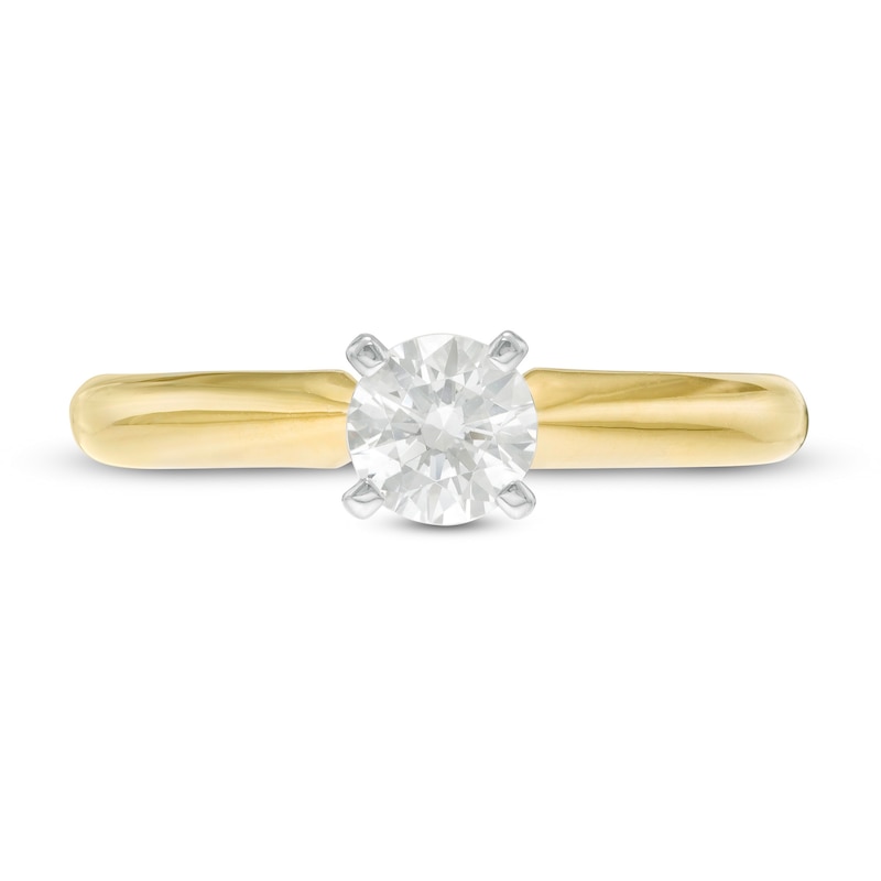 Main Image 4 of 1/2 CT. Diamond Solitaire Engagement Ring in 14K Gold (J/I2)
