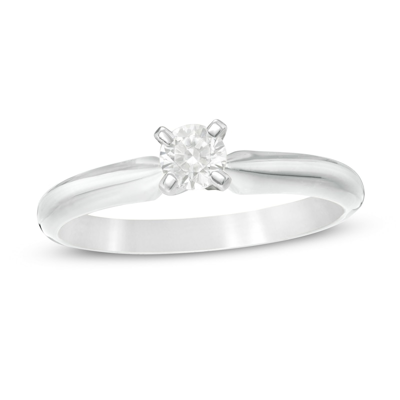 Main Image 1 of 1/4 CT. Diamond Solitaire Engagement Ring in 14K White Gold (J/I2)