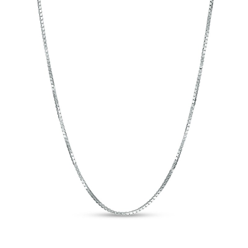 Main Image 1 of 0.55mm Box Chain Necklace in Solid 14K White Gold - 16"