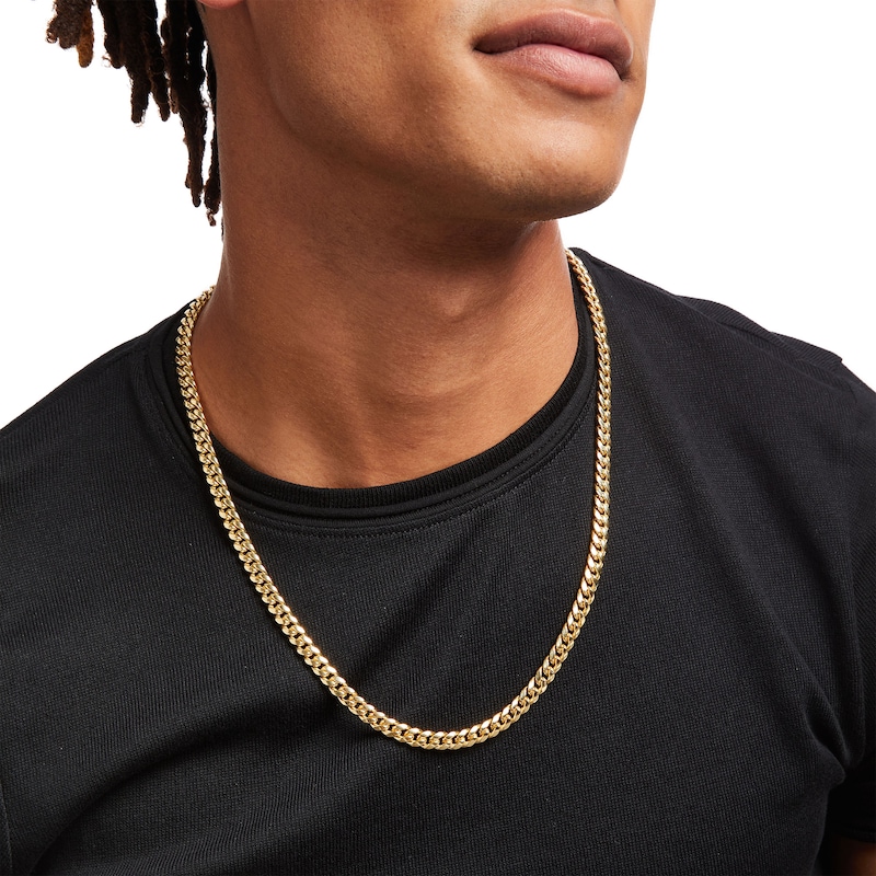 Main Image 2 of 6.8mm Cuban Curb Chain Necklace in Hollow 14K Gold - 24"