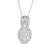 Thumbnail Image 1 of 1 CT. T.W. Certified Lab-Grown Diamond Oval Frame Pendant in 14K White Gold (F/SI2)