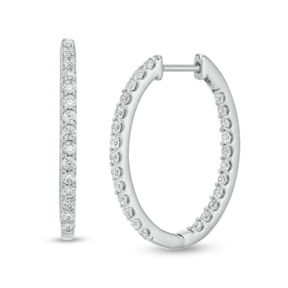 1 CT. T.W. Certified Lab-Created Diamond Inside-Out Hoop Earrings in 14K White Gold (F/SI2) 1 CT. T.W. Certified Lab-Created Diamond Inside-Out Hoop Earrings in 14K White Gold (F/SI2)