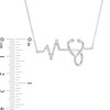 Thumbnail Image 2 of Diamond Accent Heartbeat with Stethoscope Necklace in Sterling Silver